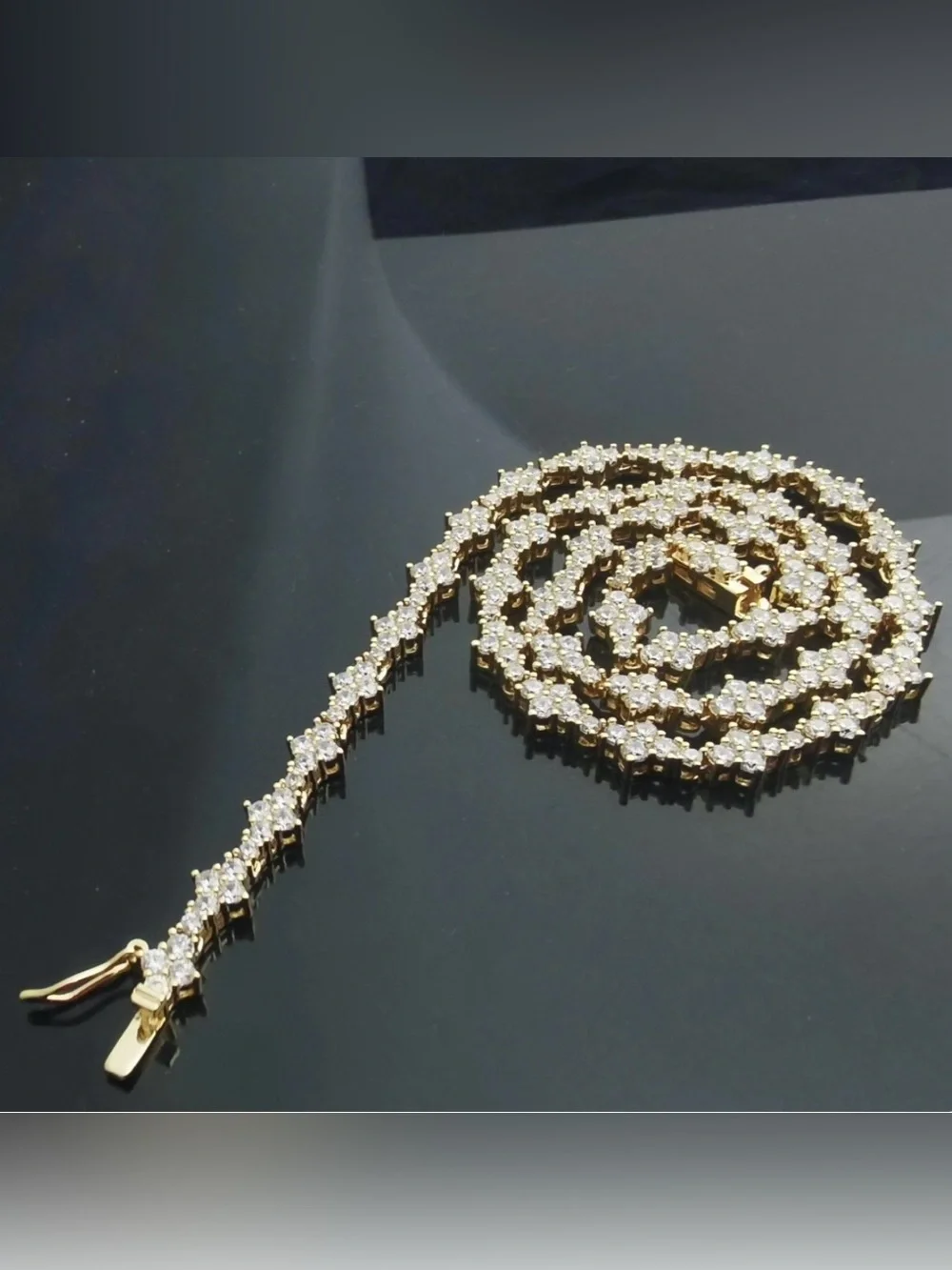 Gold Tone Unisex Tennis Chain Necklace – 22” 🖤 - Picture 6 of 6